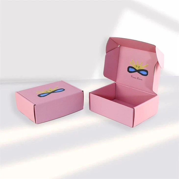 Pink Shipping Boxes Custom Logo