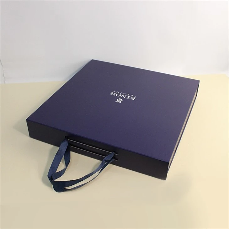 Folding Gift Box With Ribbon Handle